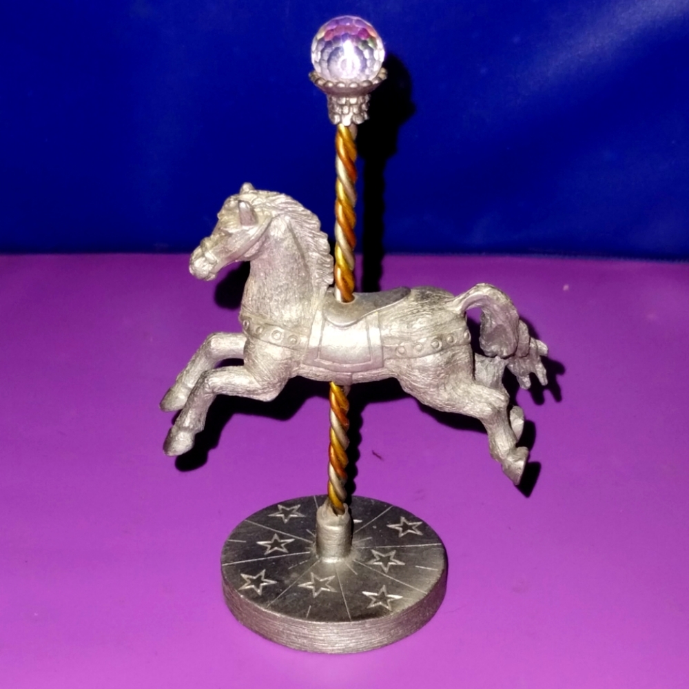 1984 Spoontiques Pewter Carousel Horse